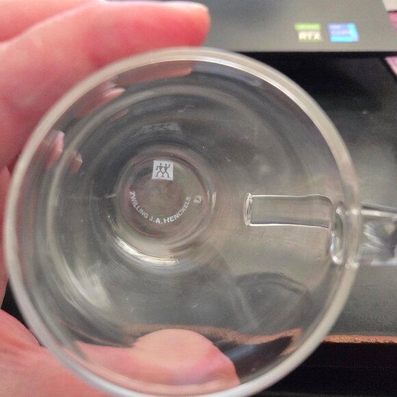 Zwilling J. A. Henckels Pair of Double Walled Clear Glass Espresso Mugs 3.5” - Picture 4 of 5